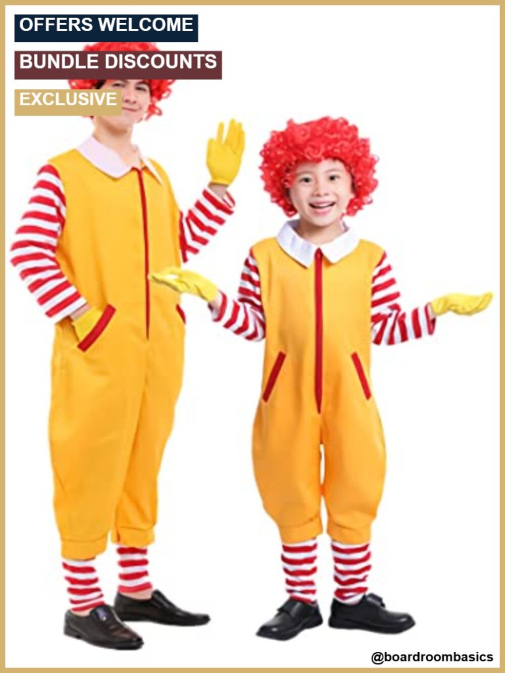 Kids Clown Costume Set 4 Piece Circus Outfit Halloween Cosplay Pretend Play